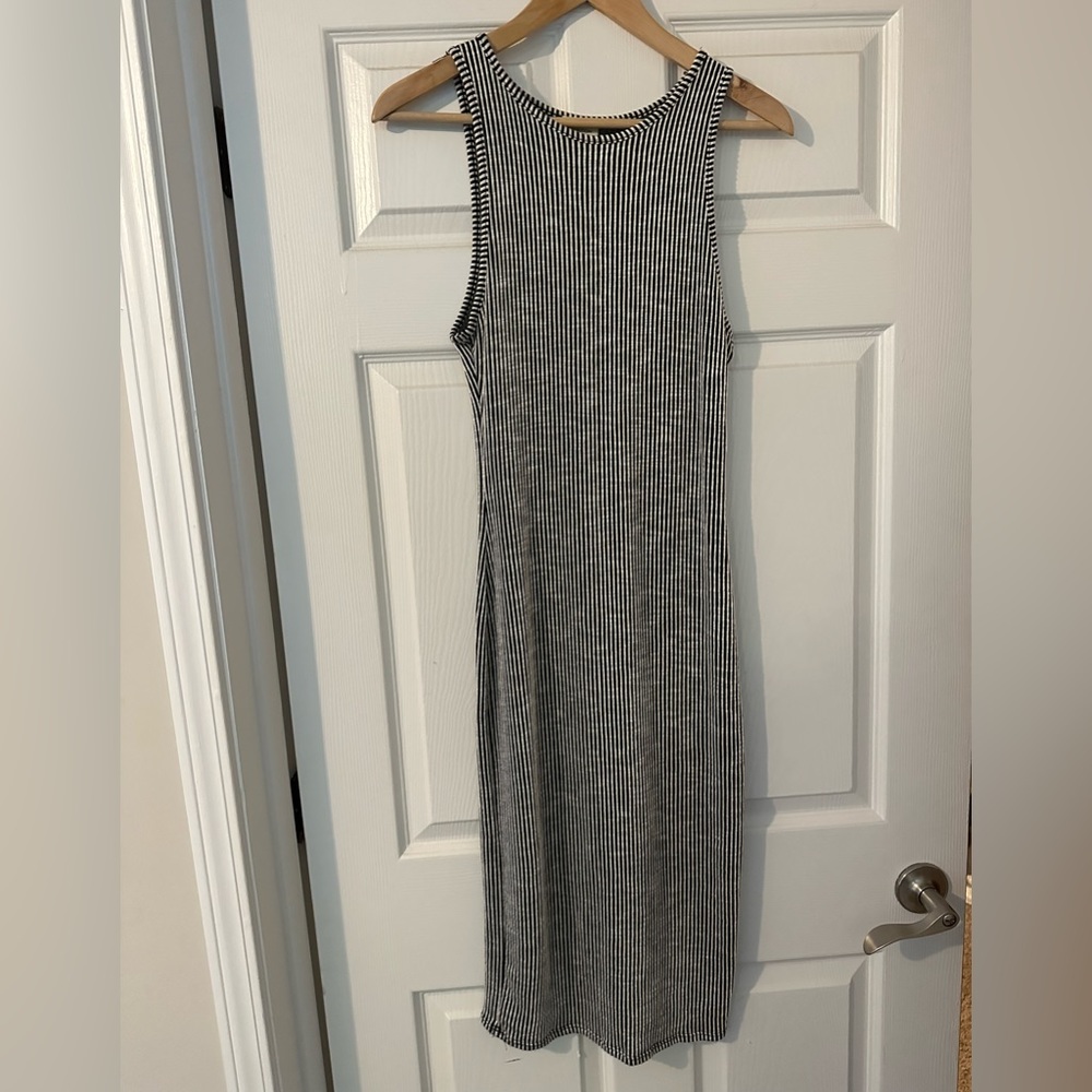 Vertical striped Caution to the Wind midi dress